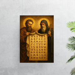 Cyril and Methodius unveiling Glagolitic script poster 7