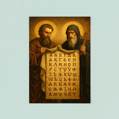 Cyril and Methodius unveiling Glagolitic script poster 8