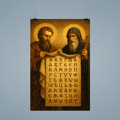Cyril and Methodius unveiling Glagolitic script poster 9