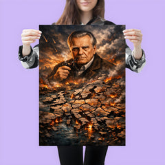 Czeslaw Milosz over shattered Europe map poster 3