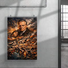 Czeslaw Milosz over shattered Europe map poster 4