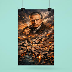 Czeslaw Milosz over shattered Europe map poster 6