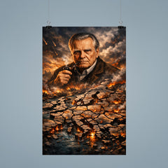 Czeslaw Milosz over shattered Europe map poster 9