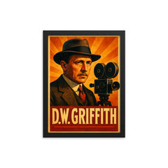 D W Griffith framed print on a plain backdrop in size 12"x16".