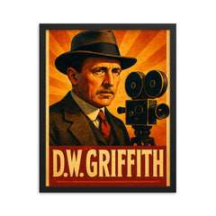 D W Griffith framed print on a plain backdrop in size 16"x20".