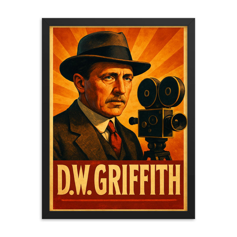 D W Griffith framed print on a plain backdrop in size 18
