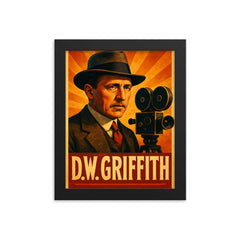D W Griffith framed print on a plain backdrop in size 8"x10".