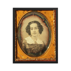 Daguerreotype from the 1850s framed print on a plain backdrop in size 16"x20".