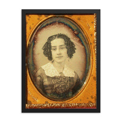Daguerreotype from the 1850s framed print on a plain backdrop in size 18"x24".