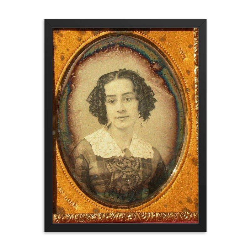 Daguerreotype from the 1850s framed print on a plain backdrop in size 18