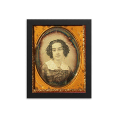 Daguerreotype from the 1850s framed print on a plain backdrop in size 8"x10".