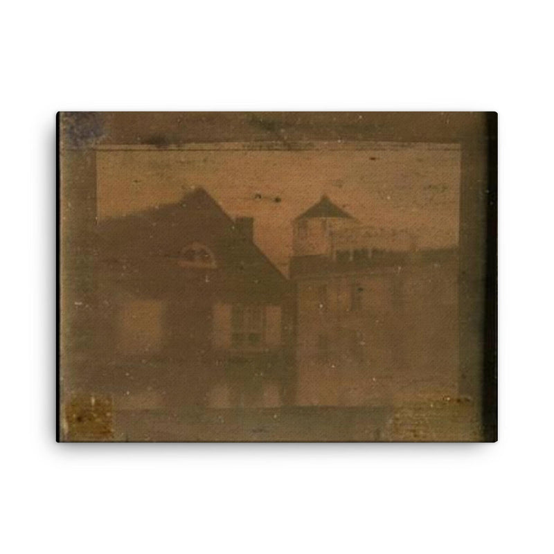 Daguerreotype of Central High School, Philadelphia, 1839 canvas print on a plain backdrop in size 18