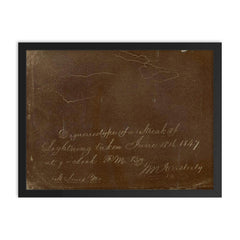 Daguerreotype of Lightning by Thomas Easterly, St. Louis, Missouri, June 18, 1847 framed print on a plain backdrop in size 18"x24".