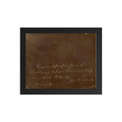Daguerreotype of Lightning by Thomas Easterly, St. Louis, Missouri, June 18, 1847 framed print on a plain backdrop in size 8"x10".
