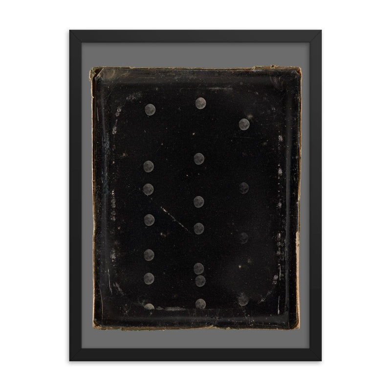Daguerreotype of the Moon by Antoine-François-Jean Claudet, c. 1846-1852 framed print on a plain backdrop in size 18