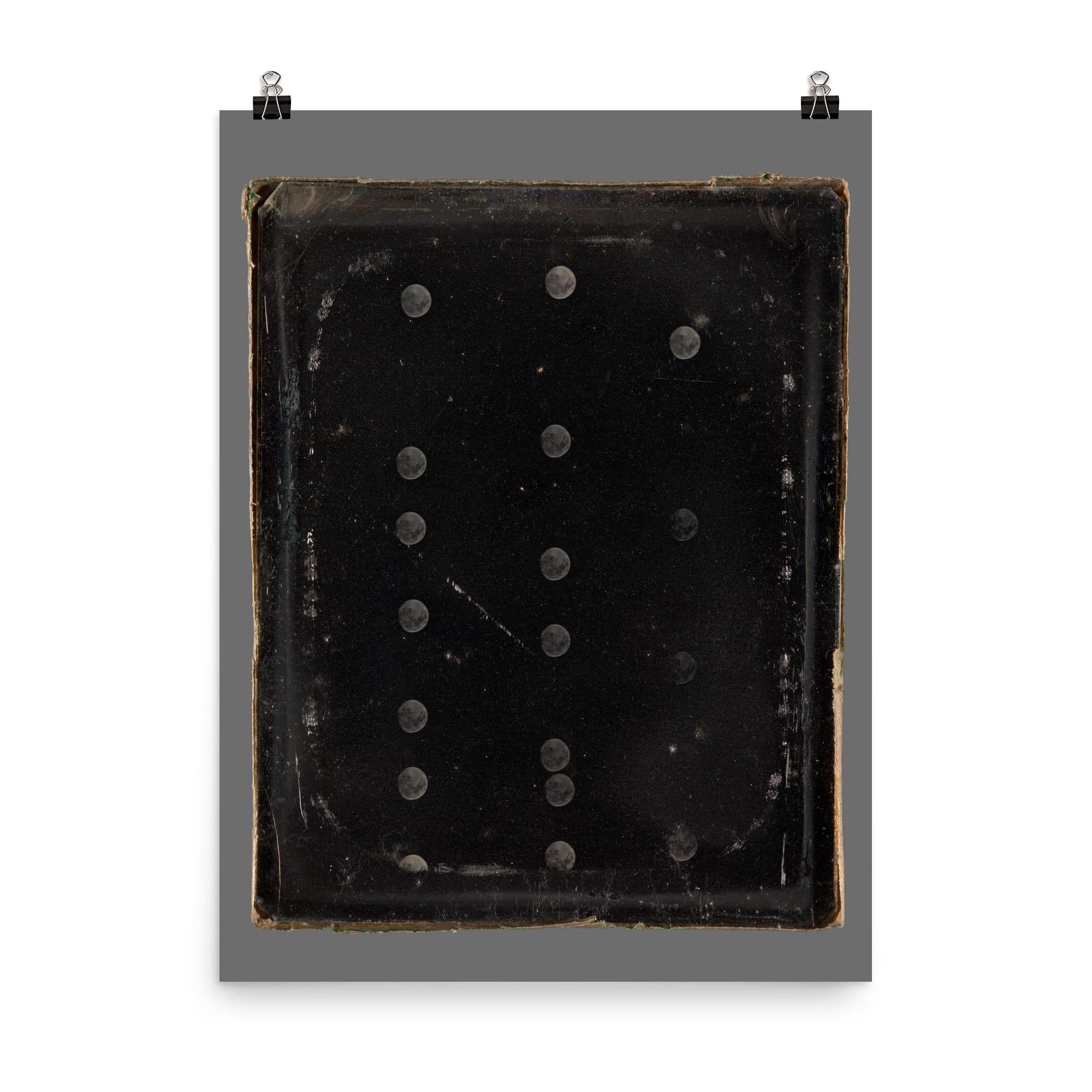 Daguerreotype of the Moon by Antoine-François-Jean Claudet, c. 1846-1852 poster on a plain backdrop in size 8"x10".