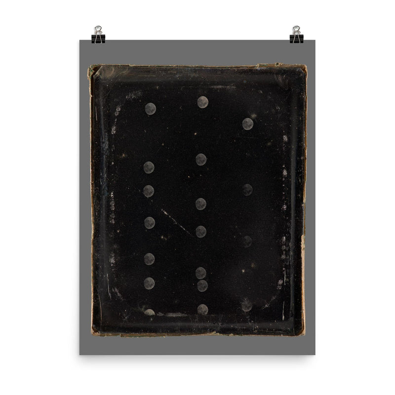 Daguerreotype of the Moon by Antoine-François-Jean Claudet, c. 1846-1852 poster on a plain backdrop in size 8