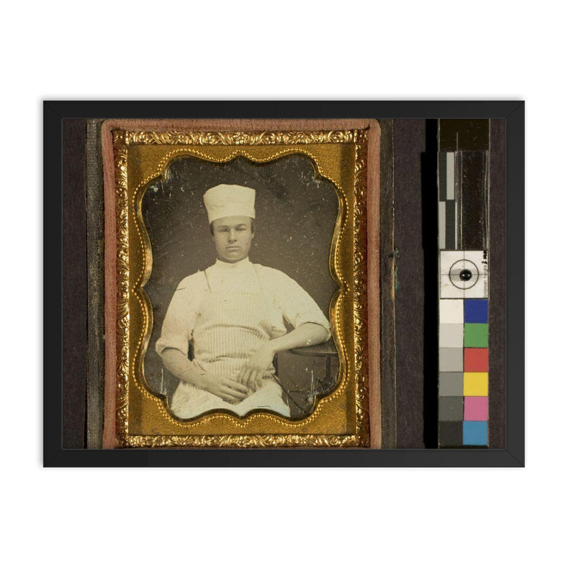 Daguerreotype Portrait of a Baker, c. 1855 framed print on a plain backdrop in size 18