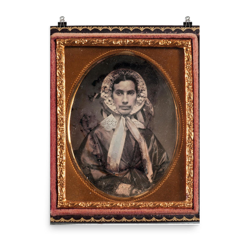 Daguerreotype Portrait of a Crossdressing Man, 1850s poster on a plain backdrop in size 8