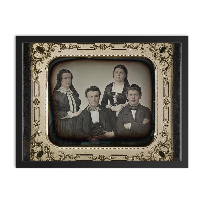 Daguerreotype Portrait of a Group, c. 1850 framed print on a plain backdrop in size 18