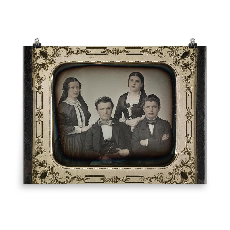 Daguerreotype Portrait of a Group, c. 1850 poster on a plain backdrop in size 8
