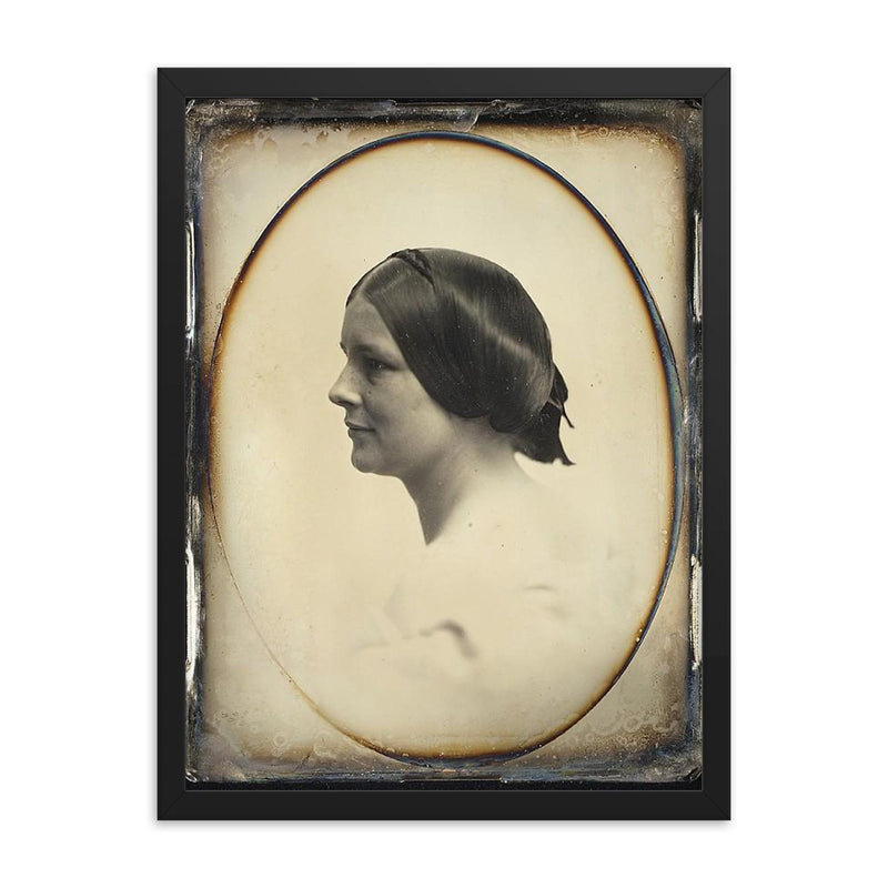Daguerreotype Portrait of a Woman by Southworth and Hawes, c. 1850 framed print on a plain backdrop in size 18
