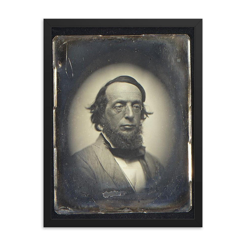 Daguerreotype Portrait of American Theologian James Freeman Clarke by Southworth and Hawes, c. 1850 framed print on a plain backdrop in size 18