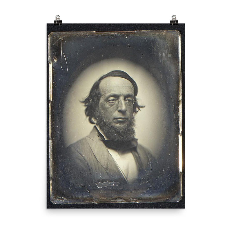 Daguerreotype Portrait of American Theologian James Freeman Clarke by Southworth and Hawes, c. 1850 poster on a plain backdrop in size 8