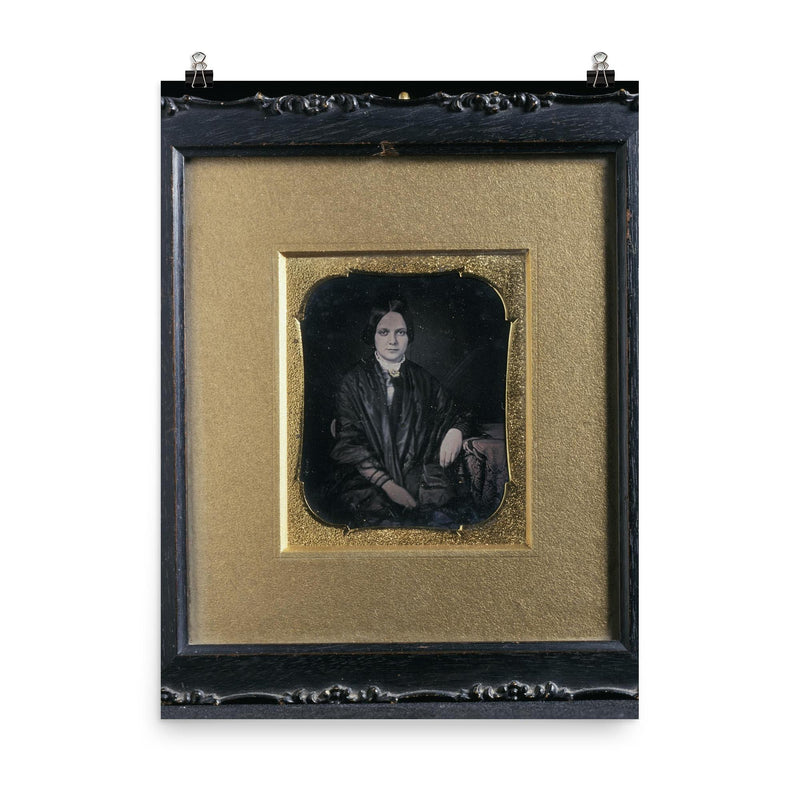 Daguerreotype Portrait of an Unidentified Woman, c. 1850 poster on a plain backdrop in size 8