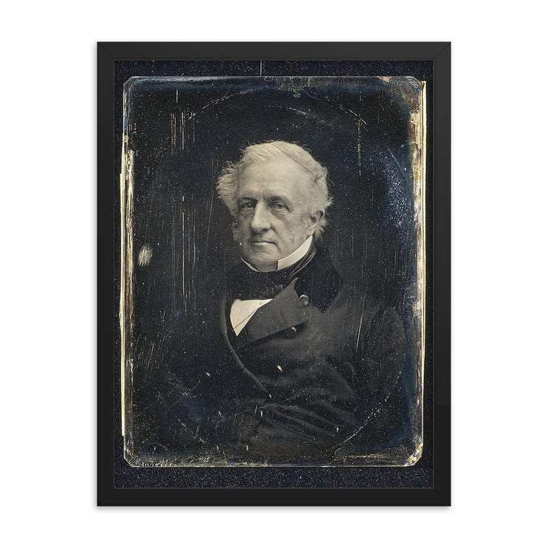 Daguerreotype Portrait of George Peabody, c. 1850 by Southworth and Hawes framed print on a plain backdrop in size 18