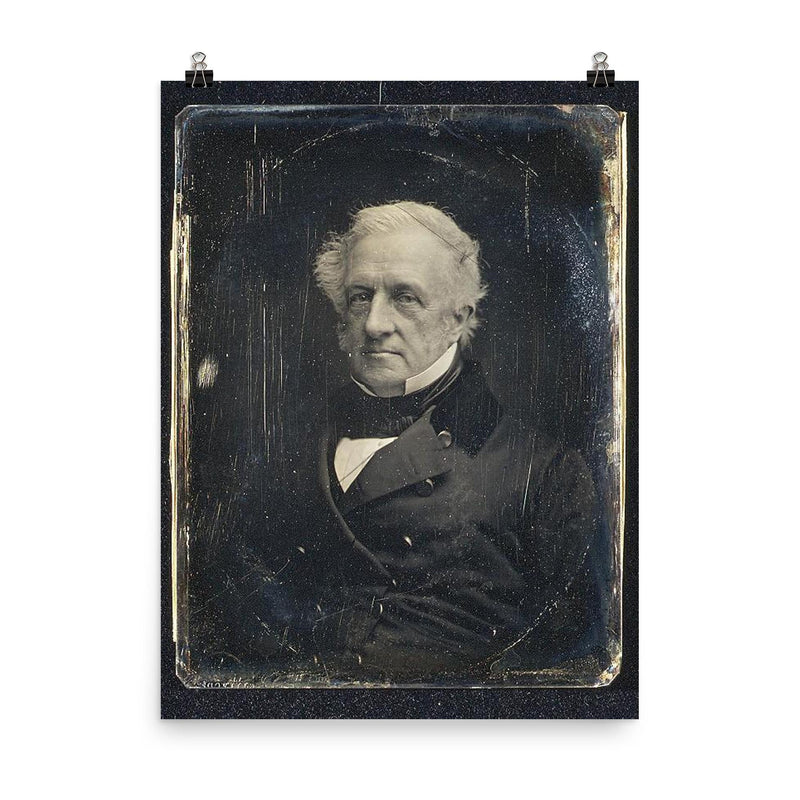 Daguerreotype Portrait of George Peabody, c. 1850 by Southworth and Hawes poster on a plain backdrop in size 8