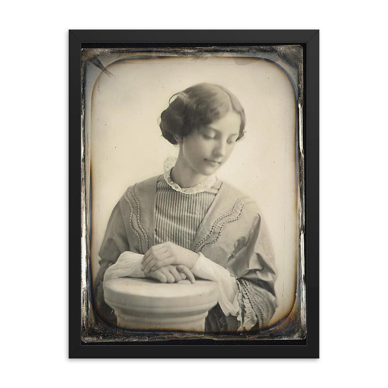 Daguerreotype Portrait of Miss Hodges by Southworth and Hawes, c. 1850 framed print on a plain backdrop in size 18