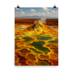 Danakil Depression Ethiopia poster on a plain backdrop in size 8"x10".