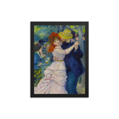 Dance at Bougival by Pierre Auguste Renoir framed print on a plain backdrop in size 12"x16".
