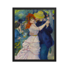 Dance at Bougival by Pierre Auguste Renoir framed print on a plain backdrop in size 16"x20".
