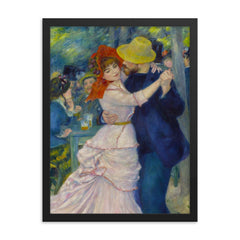 Dance at Bougival by Pierre Auguste Renoir framed print on a plain backdrop in size 18"x24".