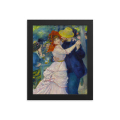 Dance at Bougival by Pierre Auguste Renoir framed print on a plain backdrop in size 8"x10".