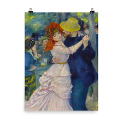 Dance at Bougival by Pierre Auguste Renoir poster on a plain backdrop in size 8"x10".