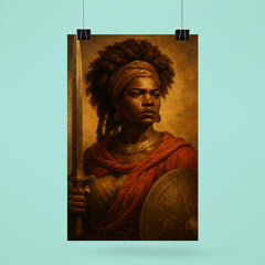 Dandara dos Palmares warrior queen portrait poster 6