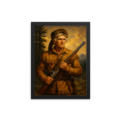 Daniel Boone framed print on a plain backdrop in size 12"x16".