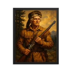 Daniel Boone framed print on a plain backdrop in size 16"x20".