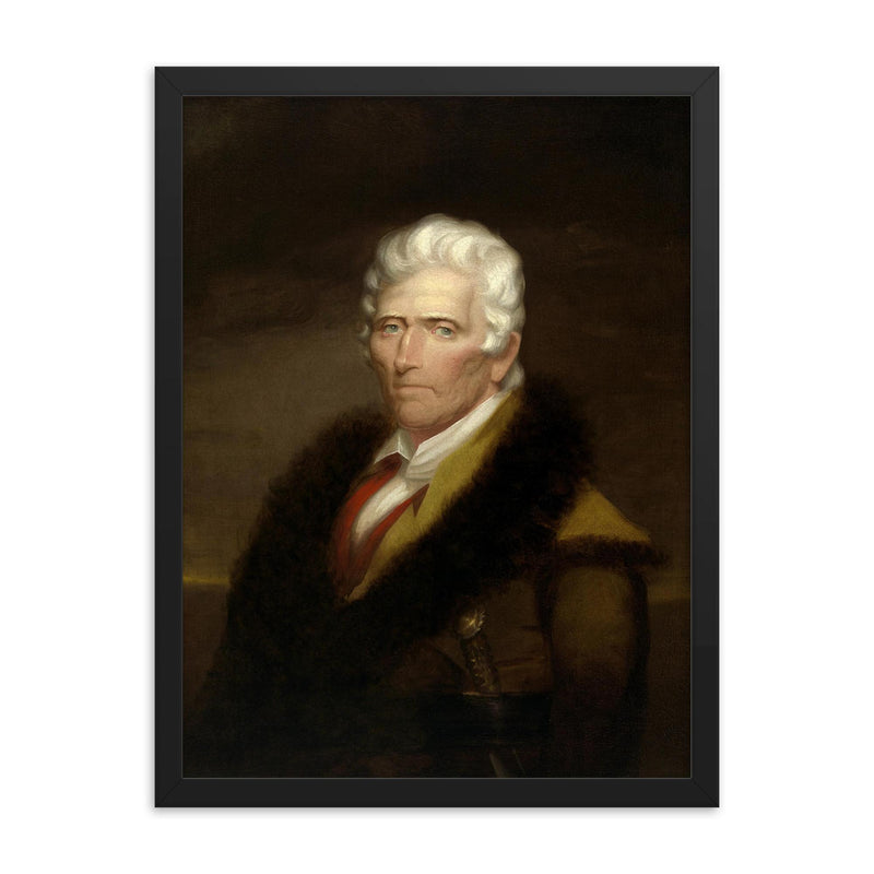 Daniel Boone framed print on a plain backdrop in size 18