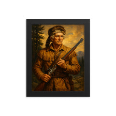 Daniel Boone framed print on a plain backdrop in size 8"x10".