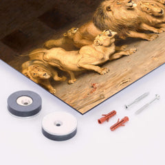 Daniel In The Lions Den By Briton Riviere metal print mockup