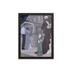 Danse Macabre by Robert Warren Harrison, 1918 framed print on a plain backdrop in size 12"x16".