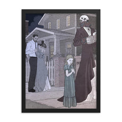 Danse Macabre by Robert Warren Harrison, 1918 framed print on a plain backdrop in size 18"x24".