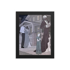 Danse Macabre by Robert Warren Harrison, 1918 framed print on a plain backdrop in size 8"x10".