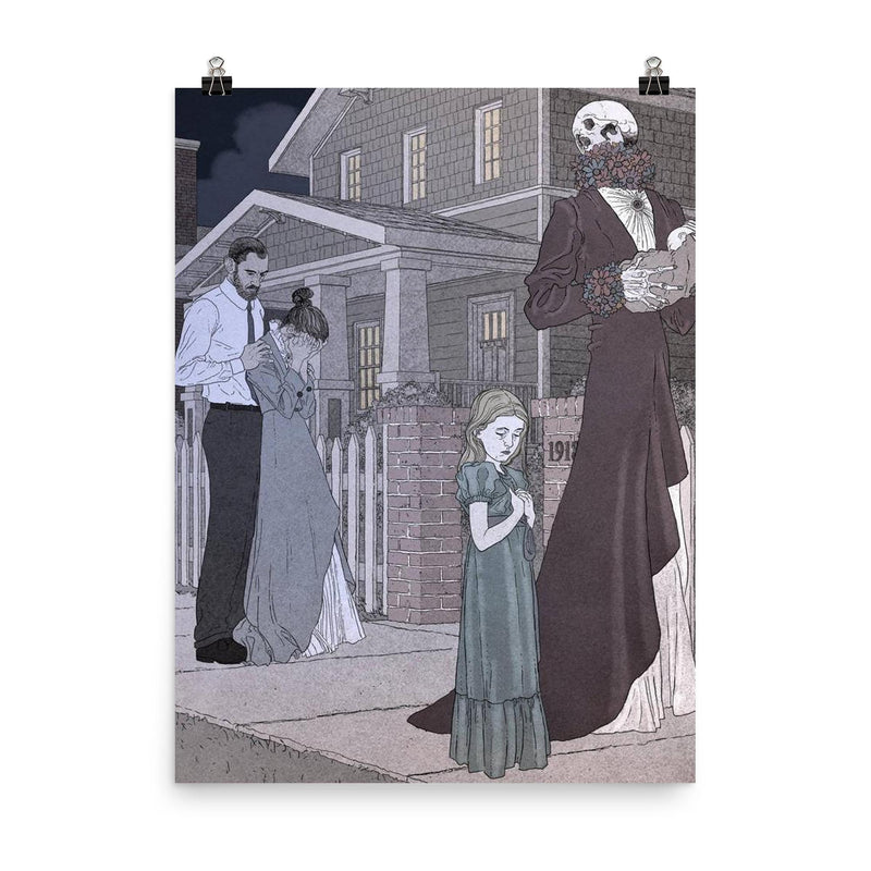 Danse Macabre by Robert Warren Harrison, 1918 poster on a plain backdrop in size 8