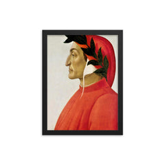 Dante Alighieri framed print on a plain backdrop in size 12"x16".