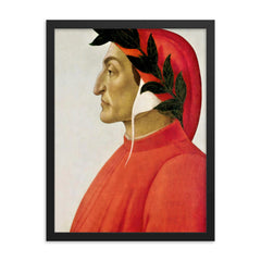 Dante Alighieri framed print on a plain backdrop in size 18"x24".